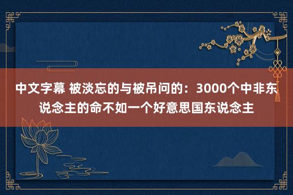 中文字幕 被淡忘的与被吊问的：3000个中非东说念主的命不如一个好意思国东说念主