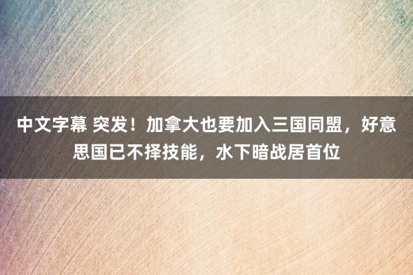 中文字幕 突发！加拿大也要加入三国同盟，好意思国已不择技能，水下暗战居首位