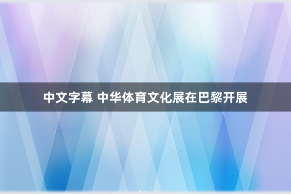 中文字幕 中华体育文化展在巴黎开展