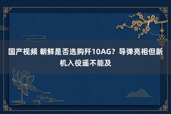 国产视频 朝鲜是否选购歼10AG？导弹亮相但新机入役遥不能及