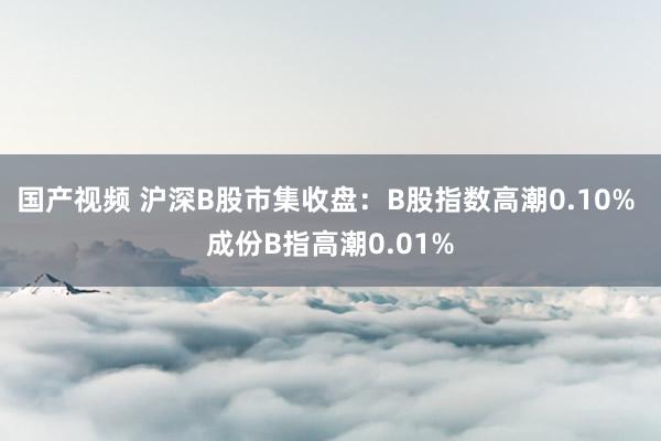 国产视频 沪深B股市集收盘：B股指数高潮0.10% 成份B指高潮0.01%