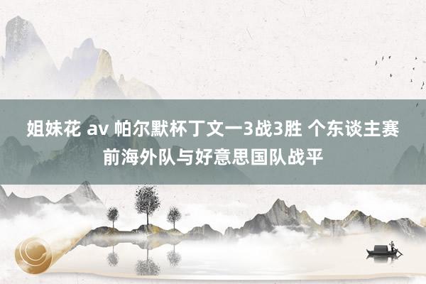 姐妹花 av 帕尔默杯丁文一3战3胜 个东谈主赛前海外队与好意思国队战平